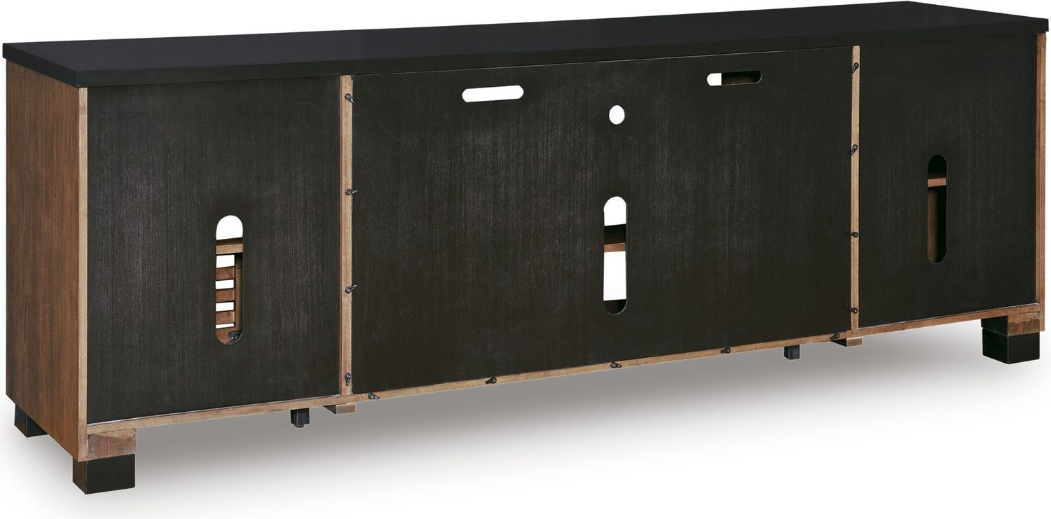 Kallari 84 Inch TV Stand In Warm Brown and Black W73778