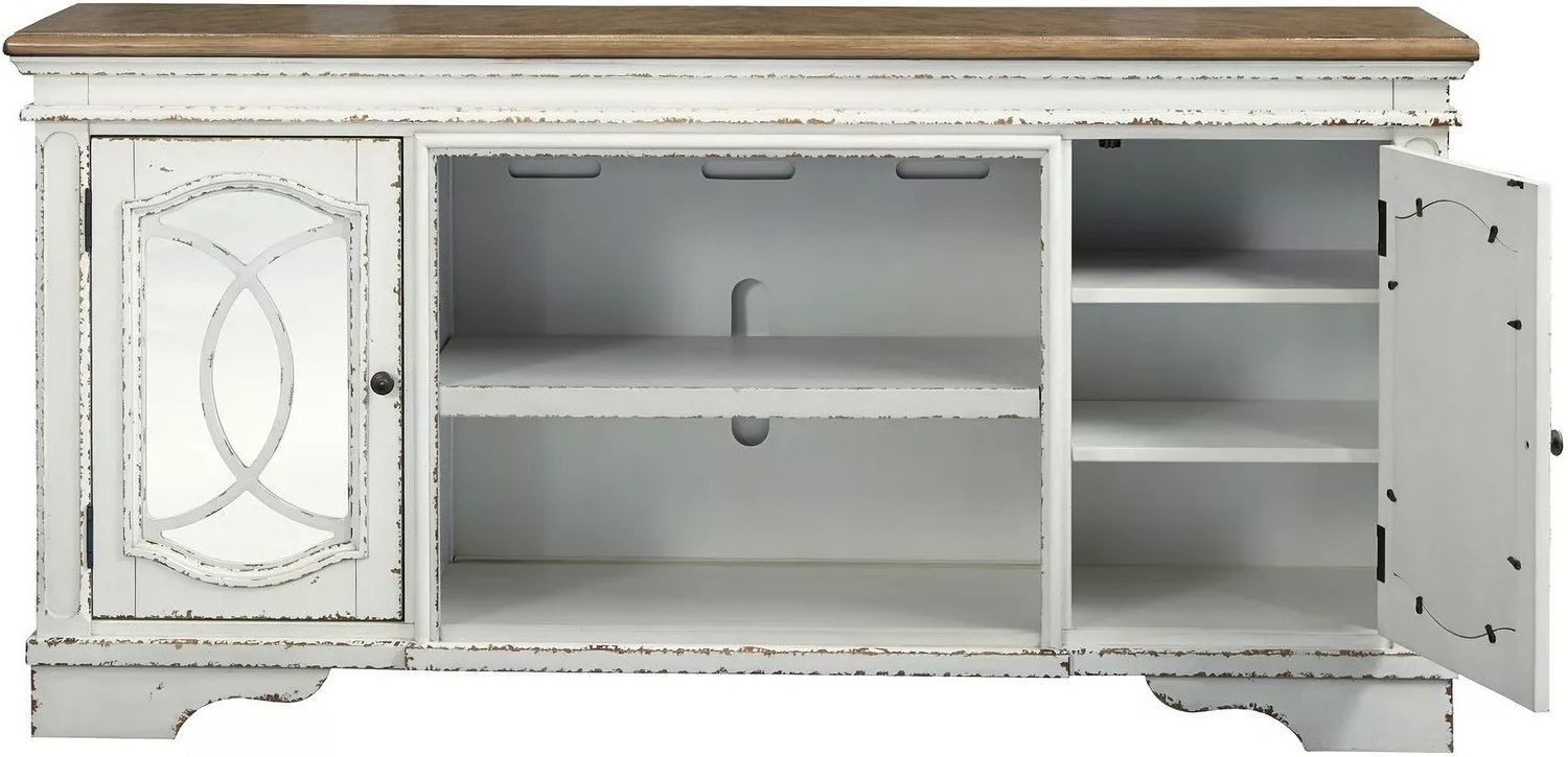 Realyn White Xl Tv Stand W74368