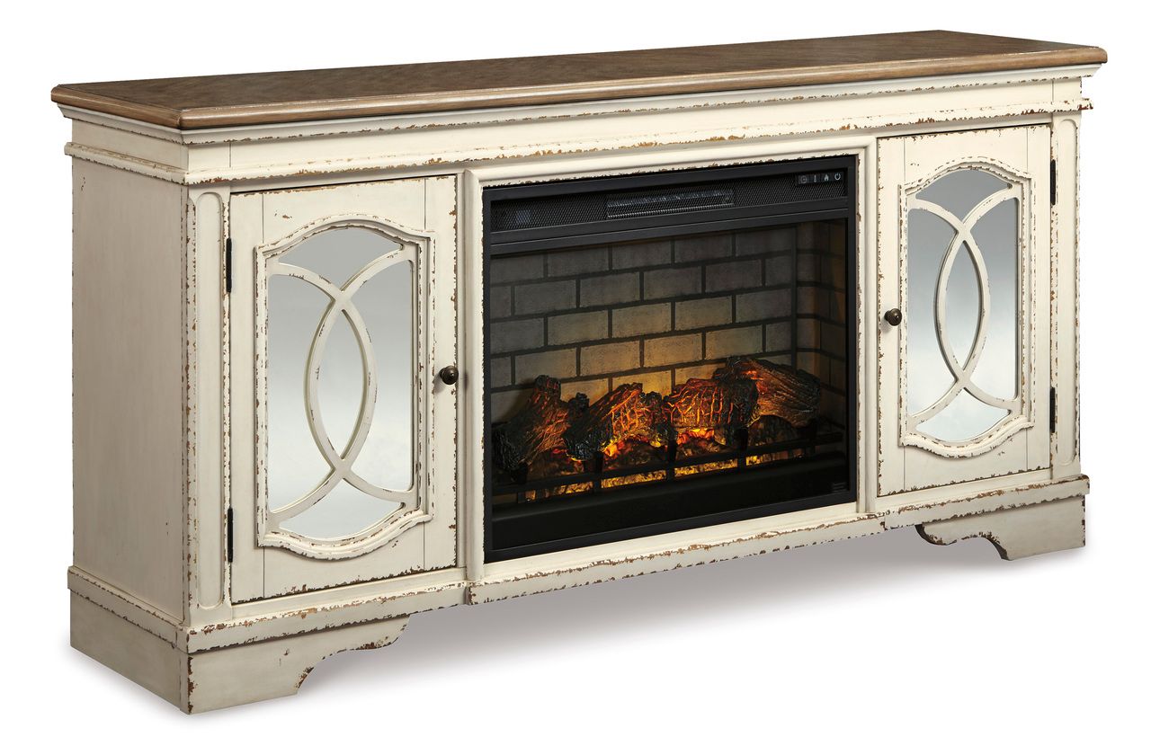 Realyn White Xl Tv Stand W74368