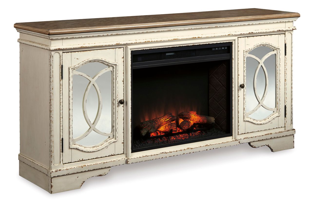 Realyn White Xl Tv Stand W74368