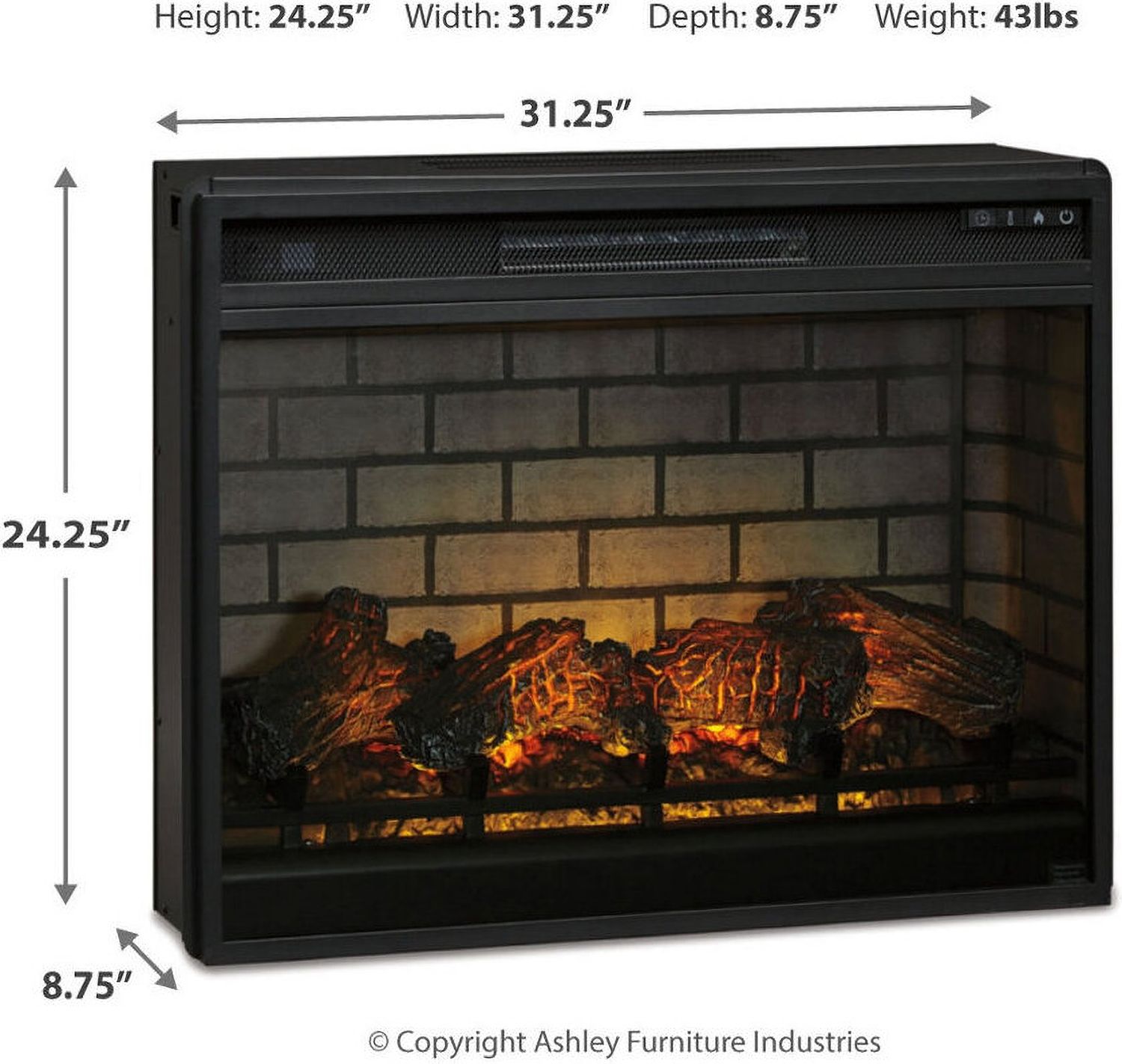 Realyn Chipped White And Distressed 74 Inch TV Stand With Electric Fireplace W743W2