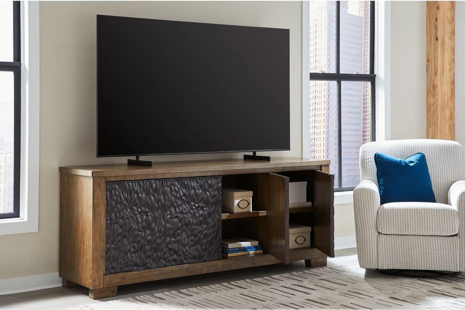 Rosswain 80 Inch TV Stand In Warm Brown W76368