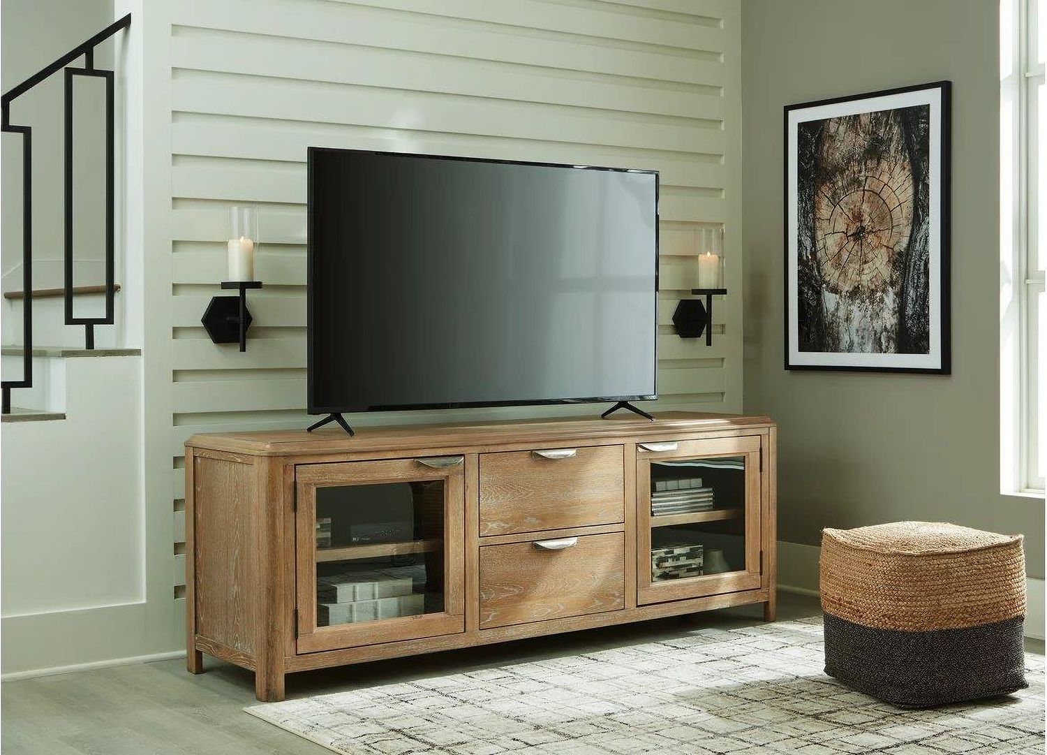 Rencott 80 Inch TV Stand In Light Brown W78168