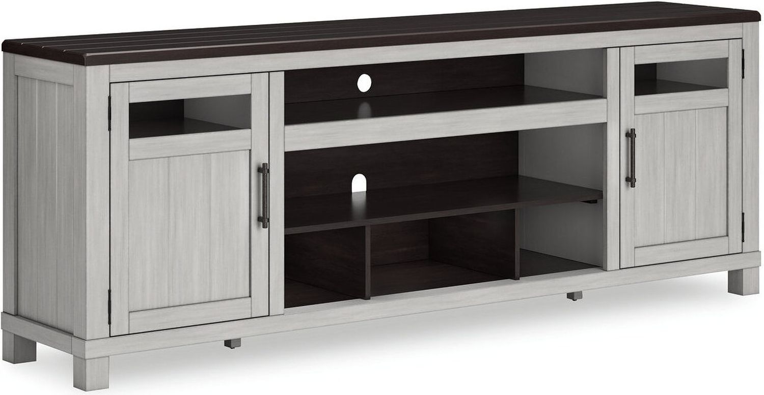 Darborn 88 Inch TV Stand With Electric Fireplace In Gray And Brown W796W1