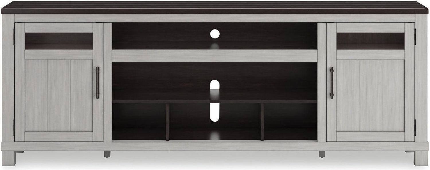 Darborn 88 Inch TV Stand With Electric Fireplace In Gray And Brown W796W1