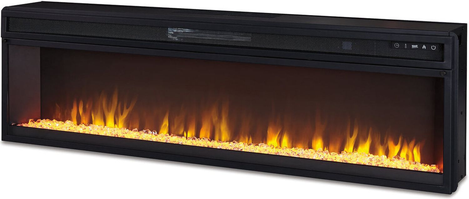 Camdill 80 Inch TV Stand with Electric Fireplace In Light Brown W808W1