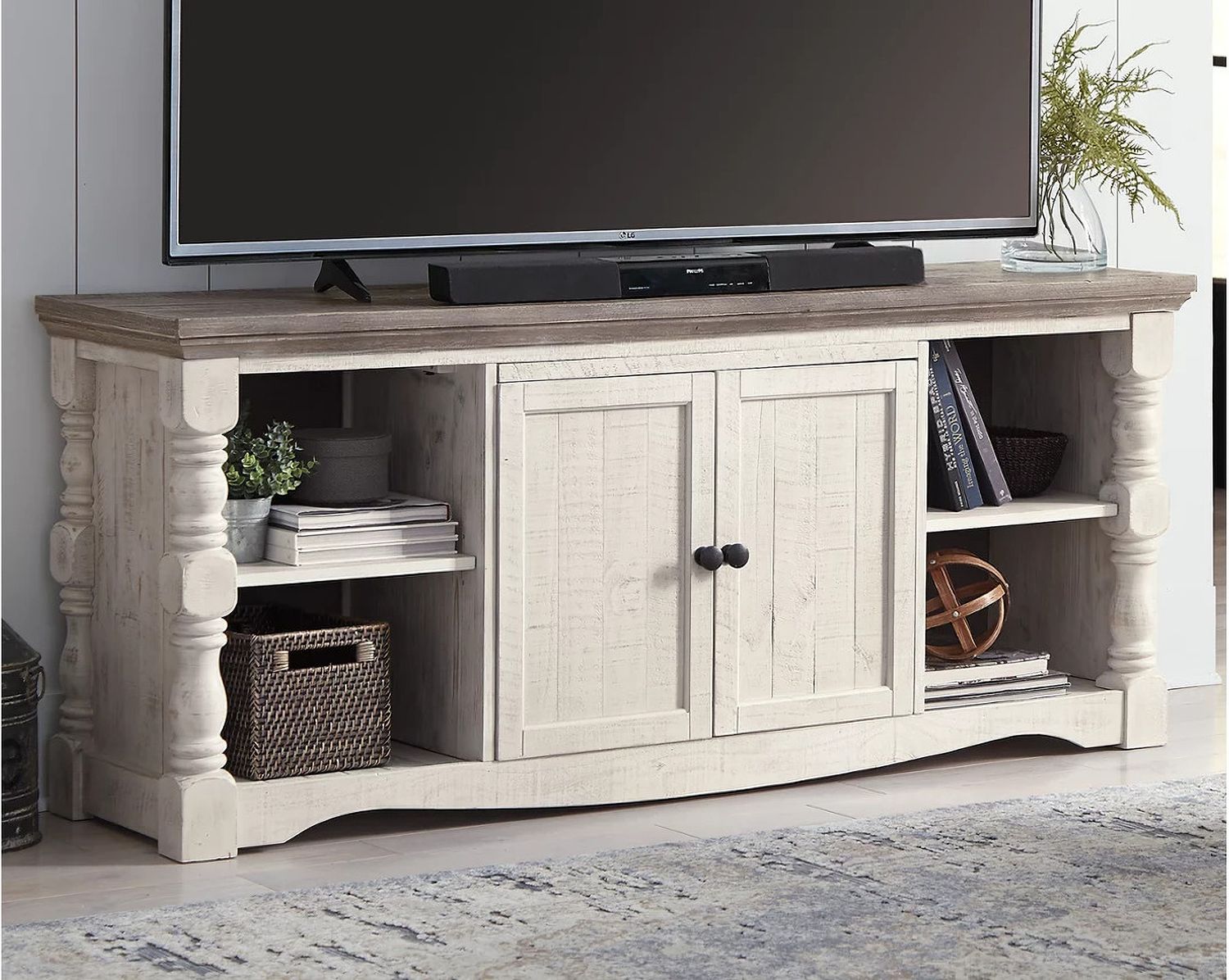 Havalance Two-Tone 67 Inch TV Stand W81430