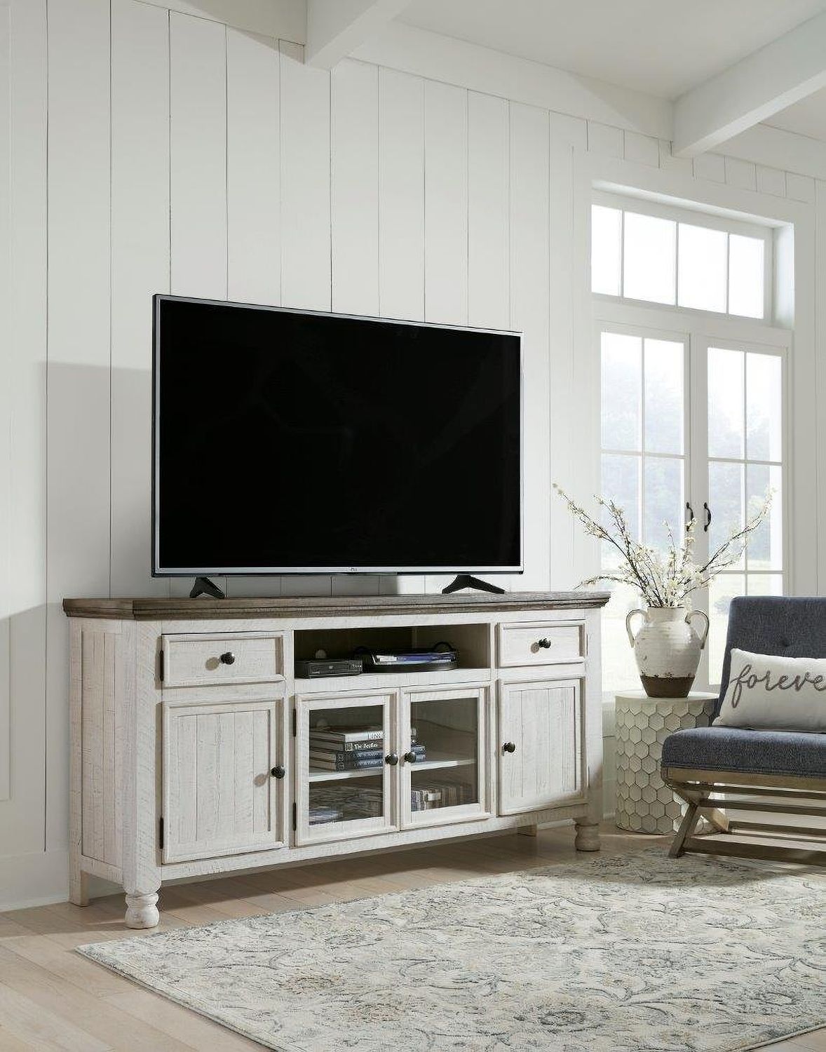 Havalance Two-Tone 74 Inch TV Stand W81468