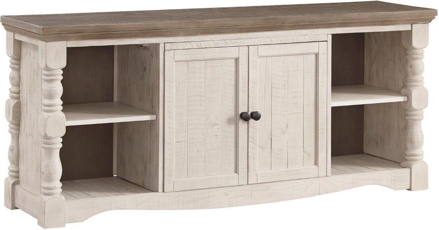 Havalance Weathered Gray And Vintage White 4 Piece Entertainment Center W814W1