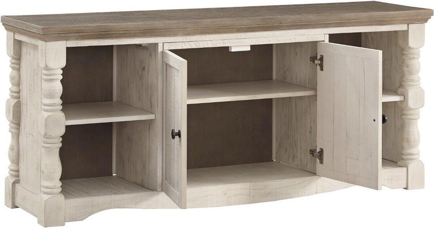 Havalance Weathered Gray And Vintage White 4 Piece Entertainment Center W814W1