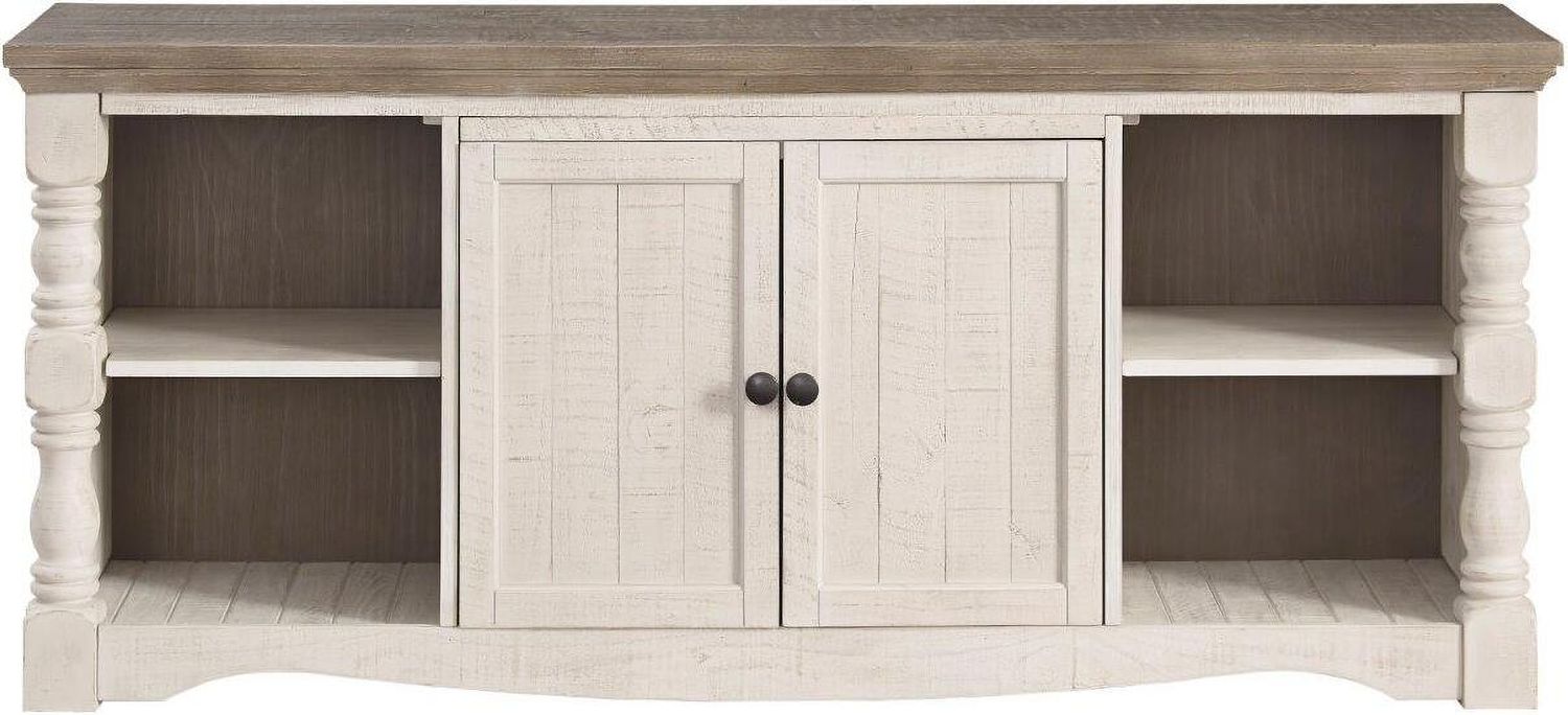 Havalance Weathered Gray And Vintage White 4 Piece Entertainment Center W814W1