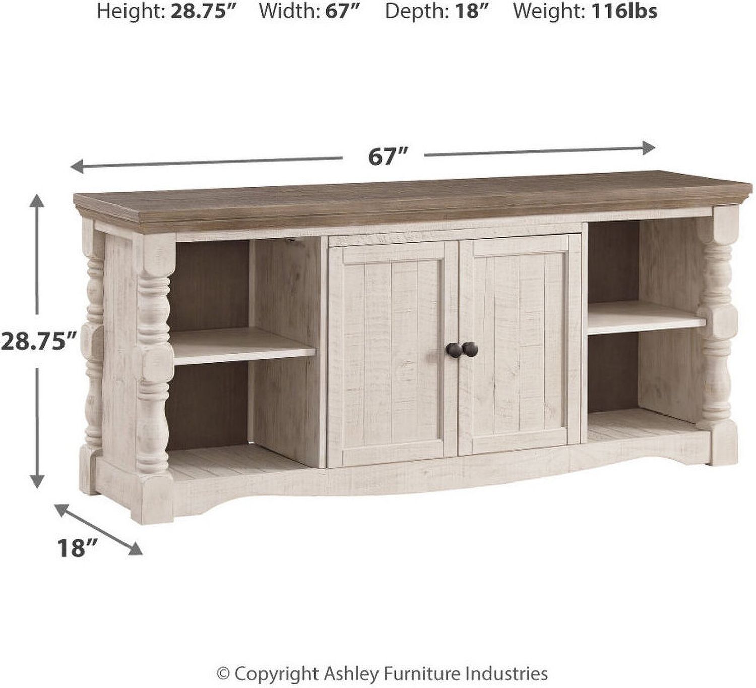 Havalance Weathered Gray And Vintage White 4 Piece Entertainment Center W814W1