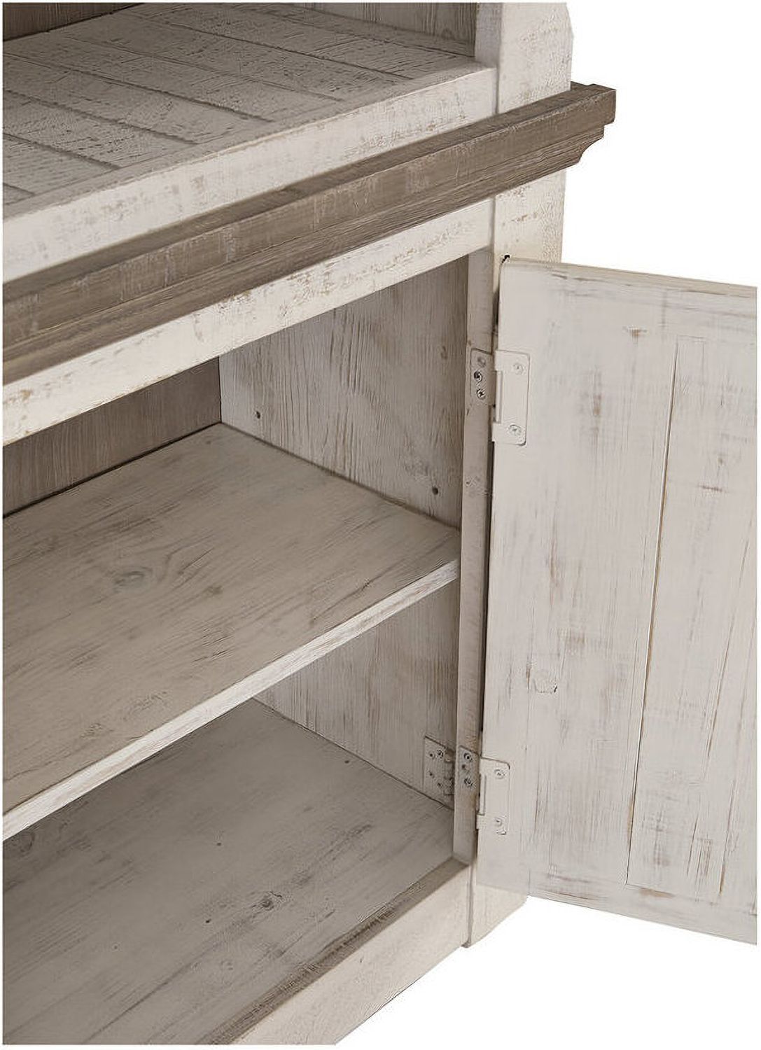 Havalance Weathered Gray And Vintage White 4 Piece Entertainment Center W814W1