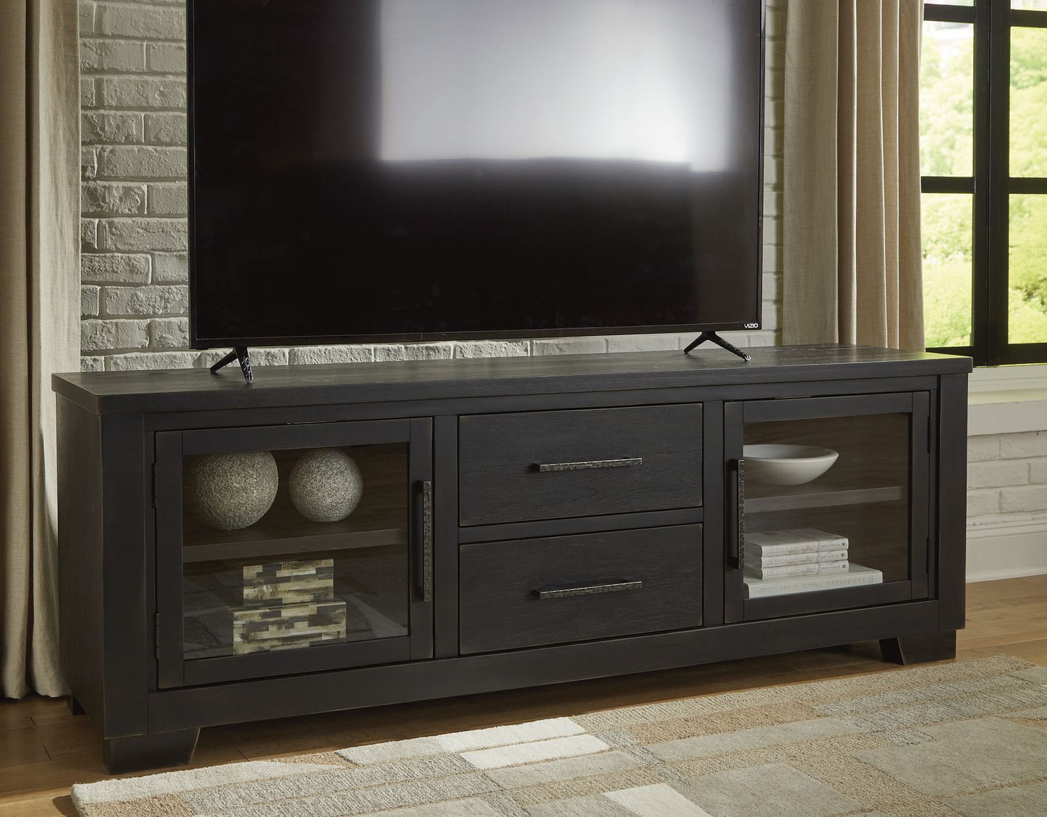Galliden 80 Inch TV Stand In Black W841168