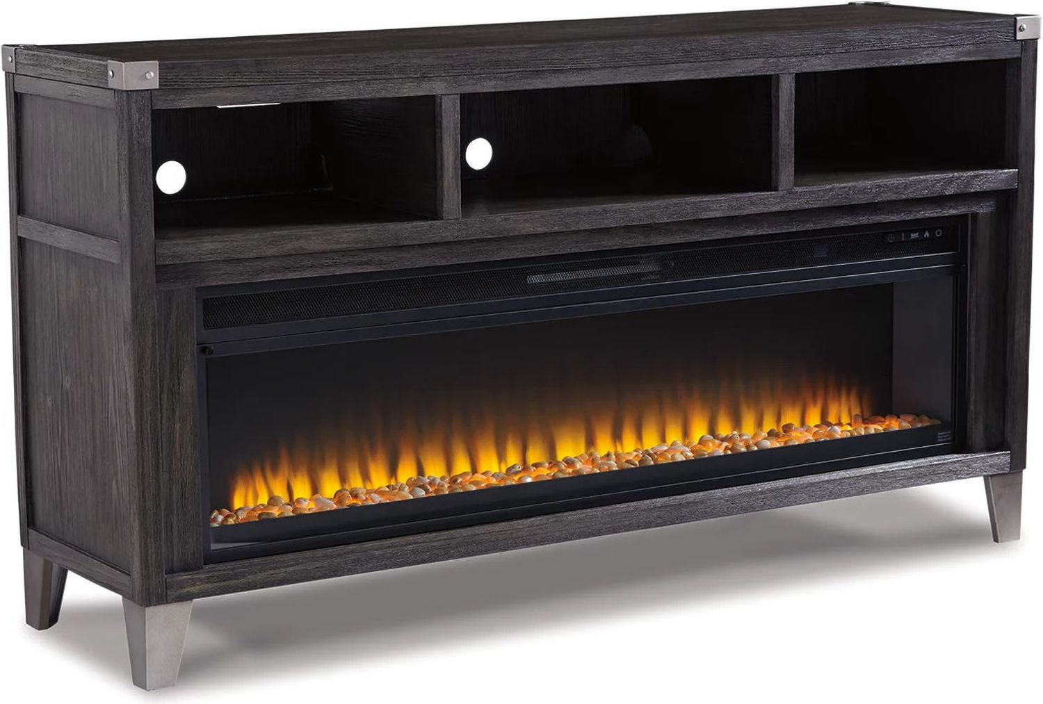 Todoe Gray LG TV Stand With Wide Fireplace Insert W901W1