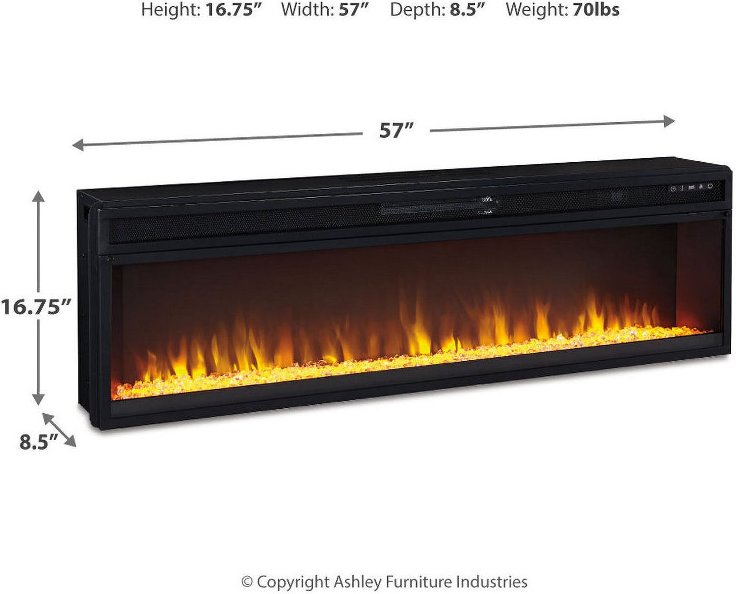 Todoe Gray LG TV Stand With Wide Fireplace Insert W901W1