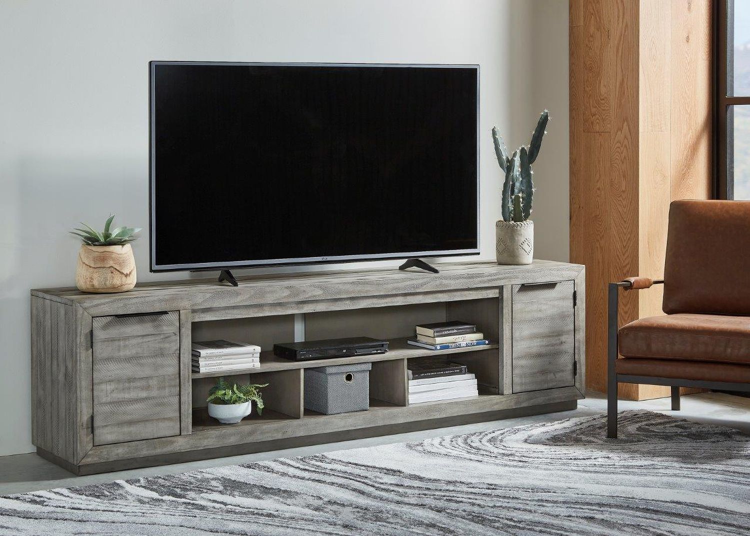 Naydell Gray 92 Inch TV Stand W99678
