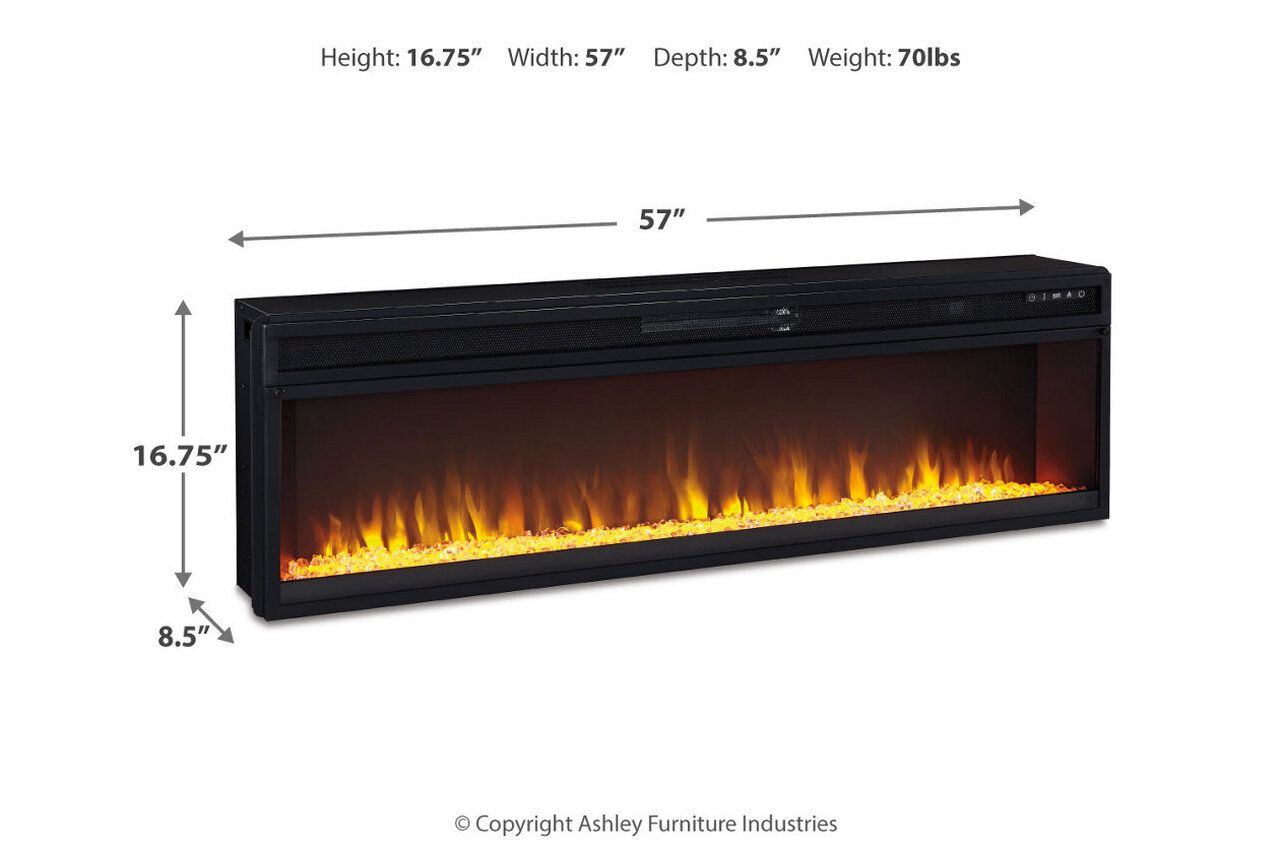 Naydell Gray 92 Inch Tv Stand With Wide Fireplace Insert W996W1