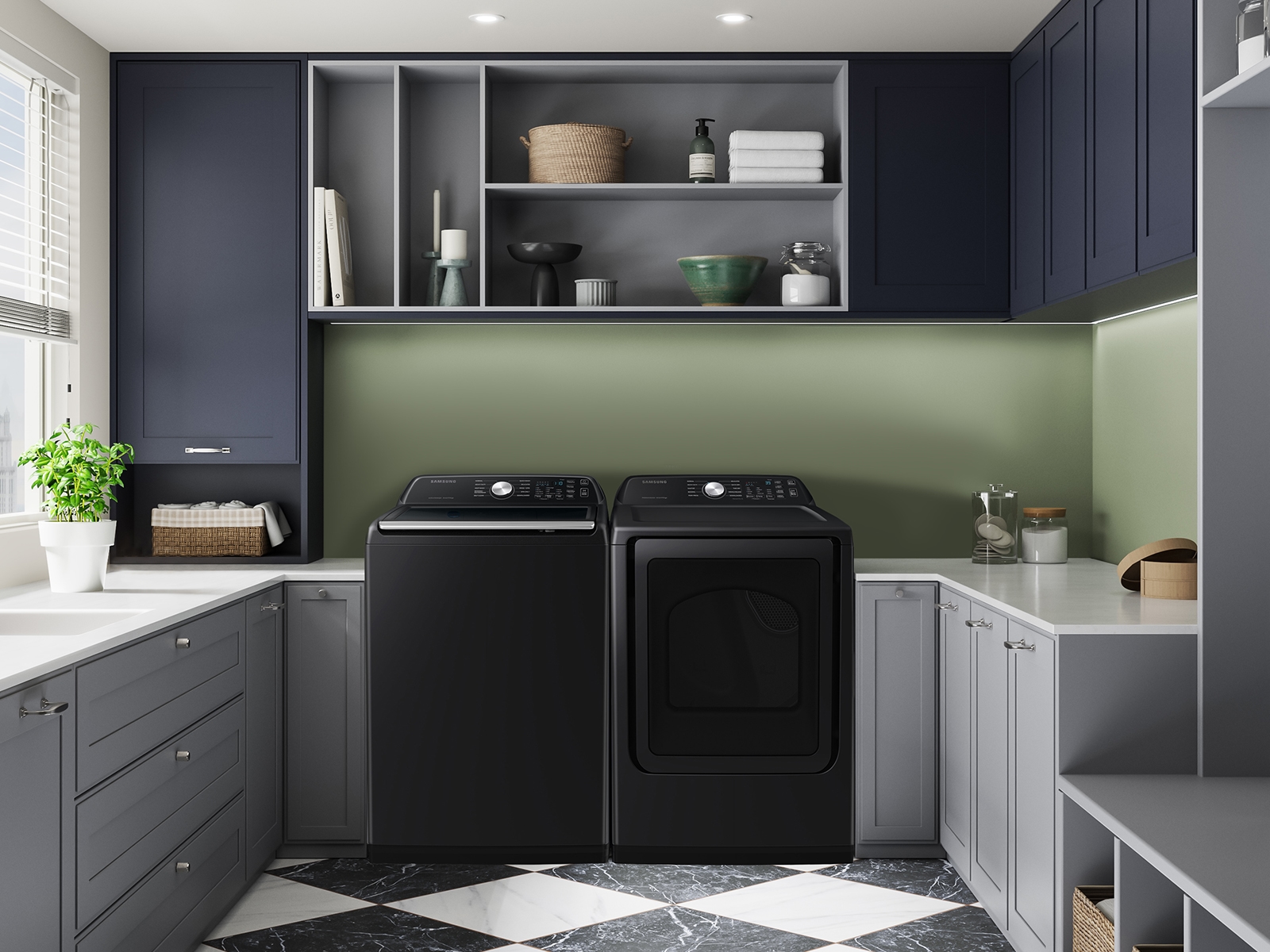 4.6 cu. ft. Large Capacity Smart Top Load Washer with ActiveWave™ Agitator and Active WaterJet in Brushed Black WA46CG3505AVA4