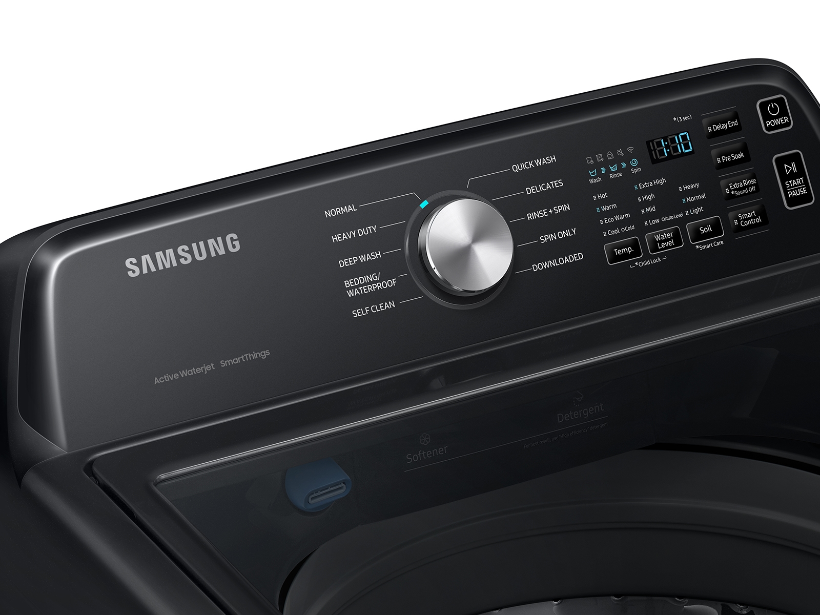 4.6 cu. ft. Large Capacity Smart Top Load Washer with ActiveWave™ Agitator and Active WaterJet in Brushed Black WA46CG3505AVA4