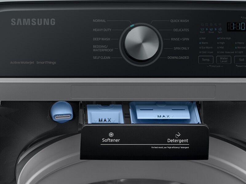 4.7 cu. ft. Large Capacity Smart Top Load Washer with Active WaterJet in Brushed Black WA47CG3500AVA4