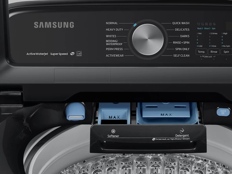 5.0 cu. ft. Top Load Washer with Super Speed in Black Stainless Steel WA50R5400AVUS