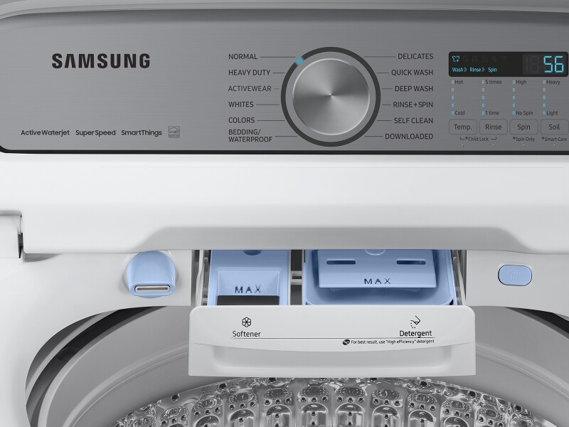 5.4 cu. ft. Extra-Large Capacity Smart Top Load Washer with ActiveWave™ Agitator and Super Speed Wash in White WA54CG7105AWUS