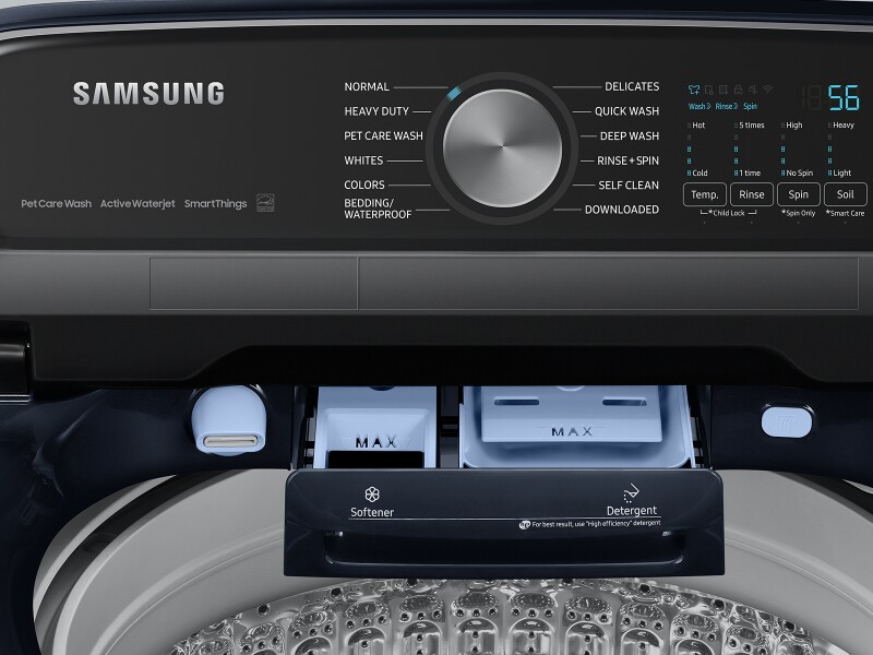 5.4 cu. ft. Smart Top Load Washer with Pet Care Solution and Super Speed Wash in Brushed Navy WA54CG7150ADA4