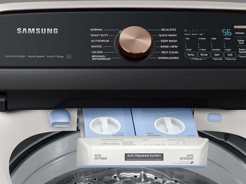5.5 cu. ft. Extra-Large Capacity Smart Top Load Washer with Super Speed Wash in Ivory WA55A7300AEUS