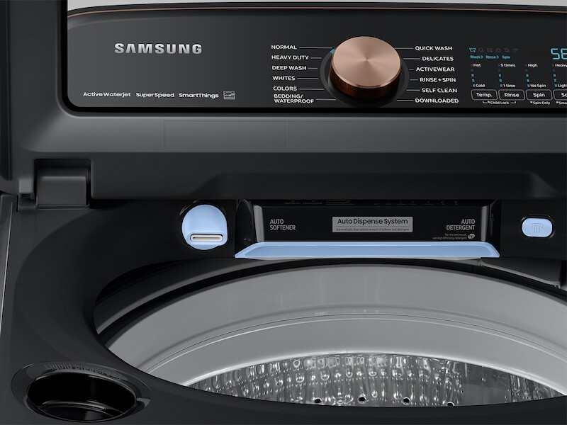 5.5 cu. ft. Extra-Large Capacity Smart Top Load Washer with Auto Dispense System in Brushed Black WA55A7700AVUS
