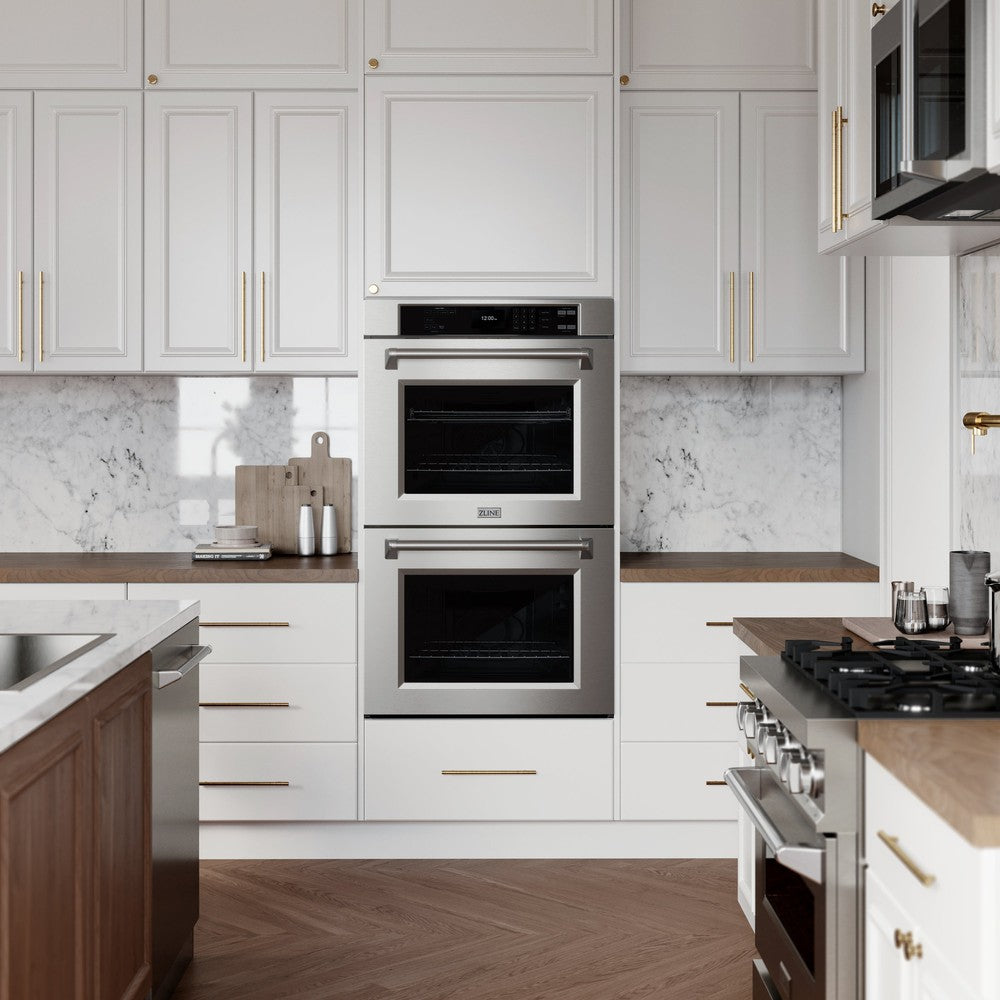 30 In. Professional True Convection Double Wall Oven With Air Fry And Self Clean In Stainless Steel WAD30