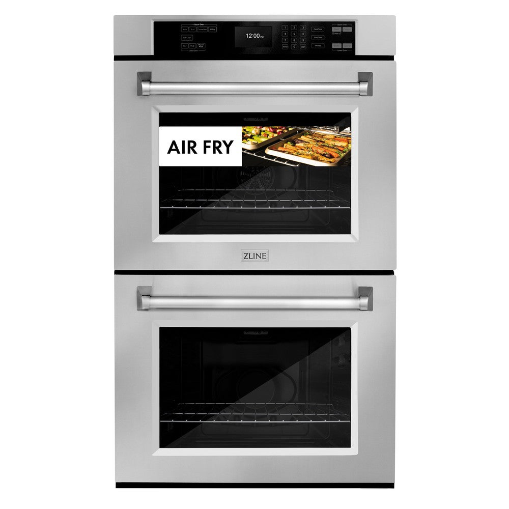 30 In. Professional True Convection Double Wall Oven With Air Fry And Self Clean In Stainless Steel WAD30