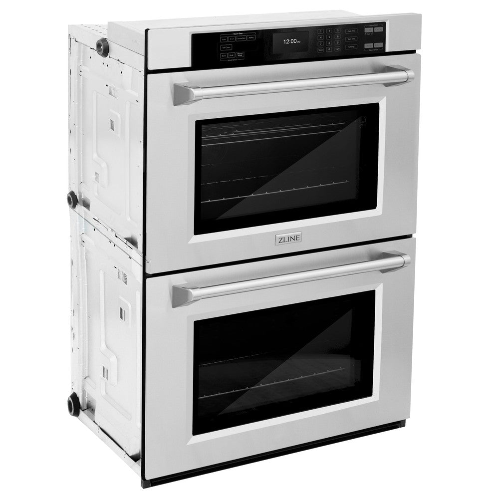 30 In. Professional True Convection Double Wall Oven With Air Fry And Self Clean In Stainless Steel WAD30