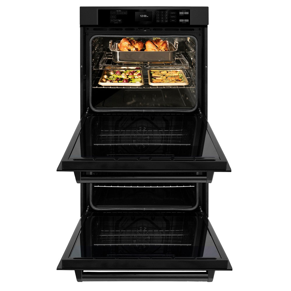 30 In. Professional True Convection Double Wall Oven With Air Fry And Self Clean In Black Stainless Steel WADB30