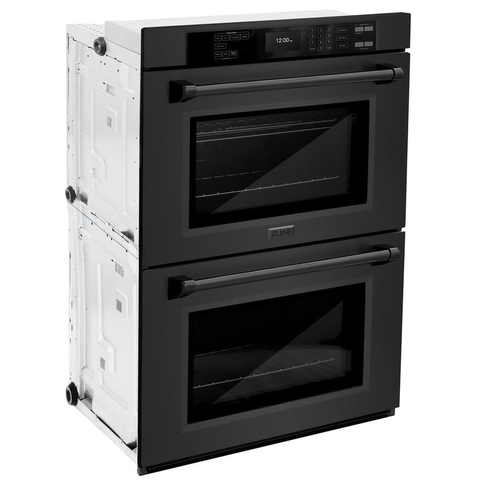 30 In. Professional True Convection Double Wall Oven With Air Fry And Self Clean In Black Stainless Steel WADB30