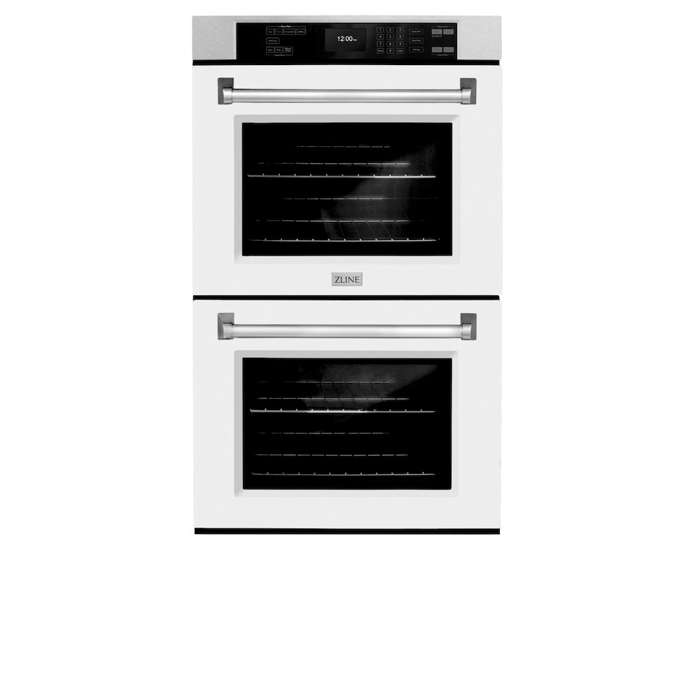 30 In. Professional True Convection Double Wall Oven With Air Fry And Self Clean In Satin Stainless Steel With White Matte Doors WADSWM30