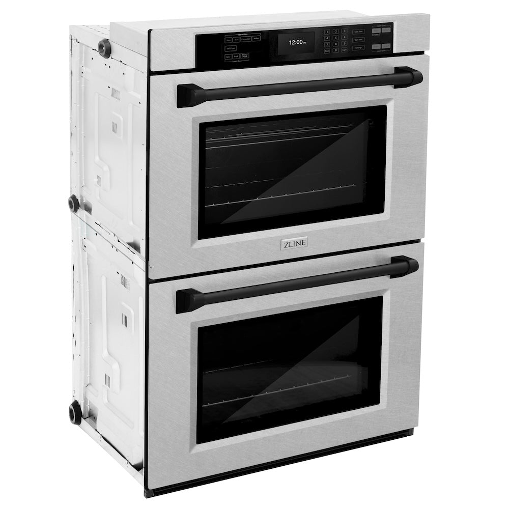 Autograph Edition 30 In. Professional True Convection Double Wall Oven With Air Fry And Self Clean In Satin Stainless Steel With Matte Black Handles WADSZ30MB
