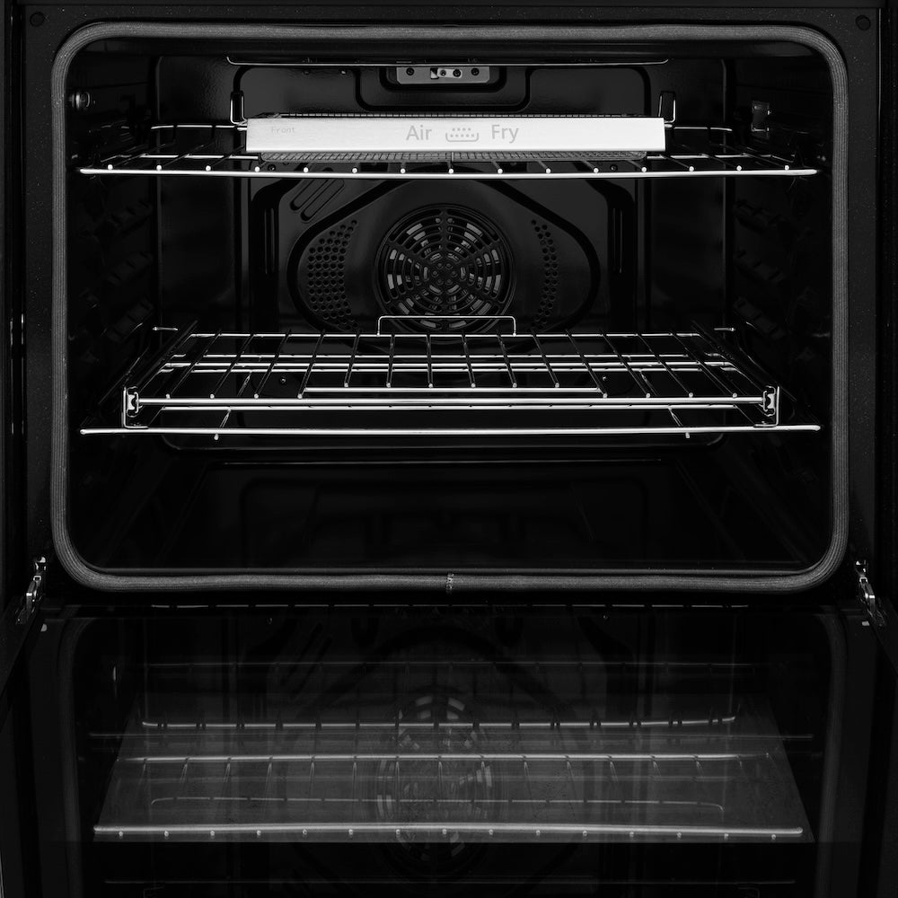 ZLINE Autograph Edition 30 in. Professional True Convection Double Wall Oven with Air Fry and Self Clean in Satin Stainless Steel with White Matte Doors and Champagne Bronze Handles (WADSZ-WM WADSZWM30CB