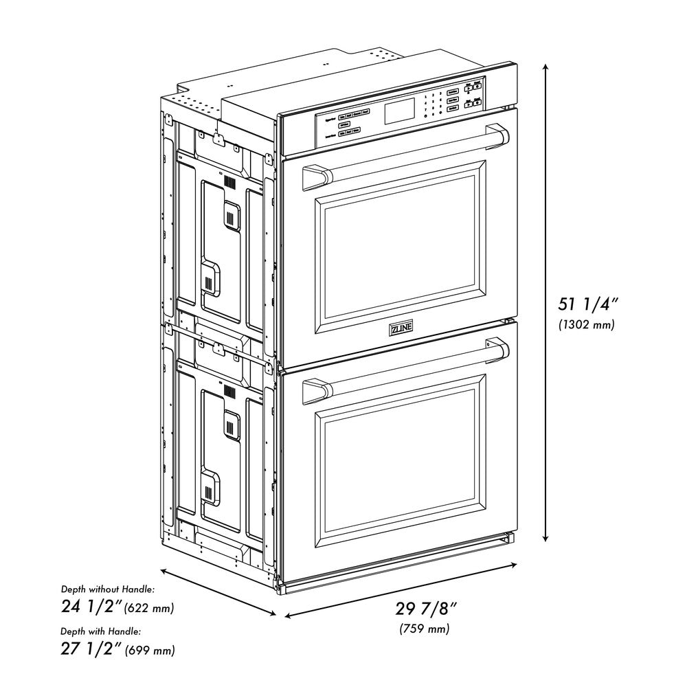 Autograph Edition 30 In. Professional True Convection Double Wall Oven With Air Fry And Self Clean In Stainless Steel With Polished Gold Handles WADZ30G