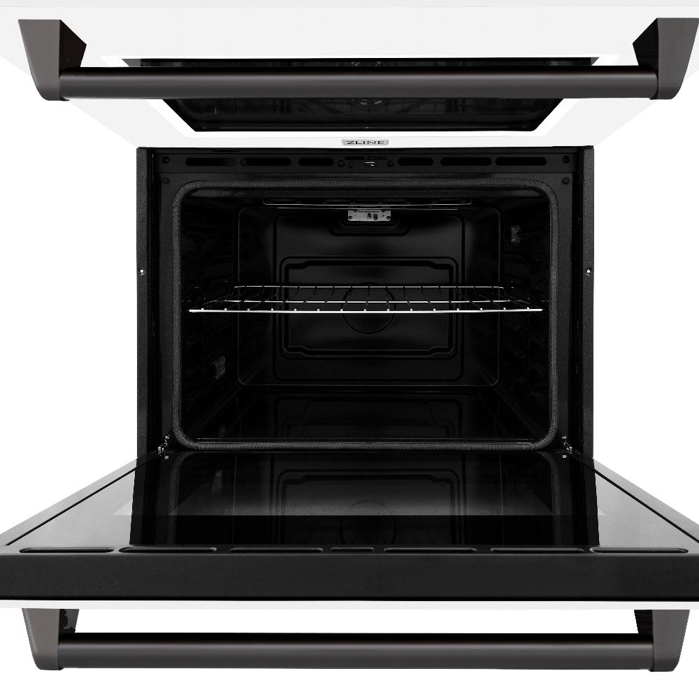 Autograph Edition 30 In. Professional True Convection Double Wall Oven With Air Fry And Self Clean In Stainless Steel With White Matte Doors And Matte Black Handles WADZWM30MB