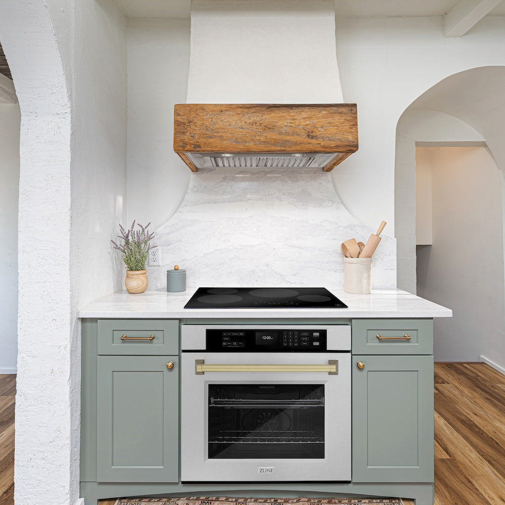 Autograph Edition 30 In. Professional True Convection Single Wall Oven With Air Fry And Self Clean In Satin Stainless Steel With Champagne Bronze Handle WASSZ30CB