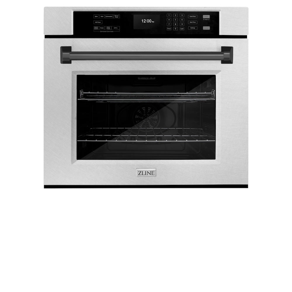 Autograph Edition 30 In. Professional True Convection Single Wall Oven With Air Fry And Self Clean In Satin Stainless Steel With Matte Black Handle WASSZ30MB