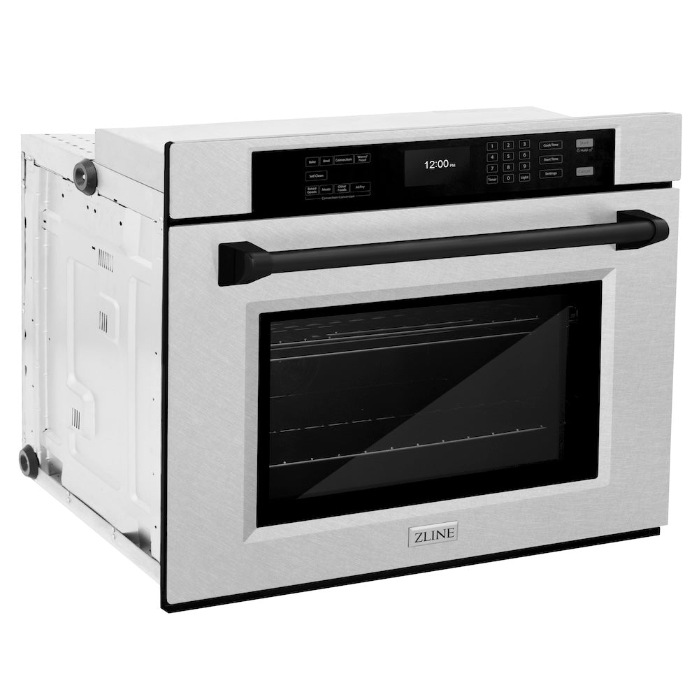 Autograph Edition 30 In. Professional True Convection Single Wall Oven With Air Fry And Self Clean In Satin Stainless Steel With Matte Black Handle WASSZ30MB