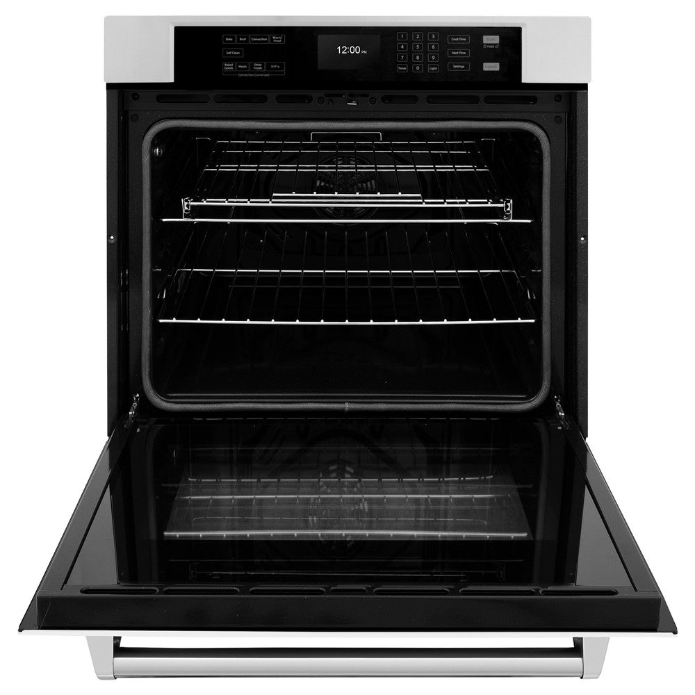30 In. Professional True Convection Single Wall Oven With Air Fry And Self Clean In Stainless Steel With White Matte Door WASWM30