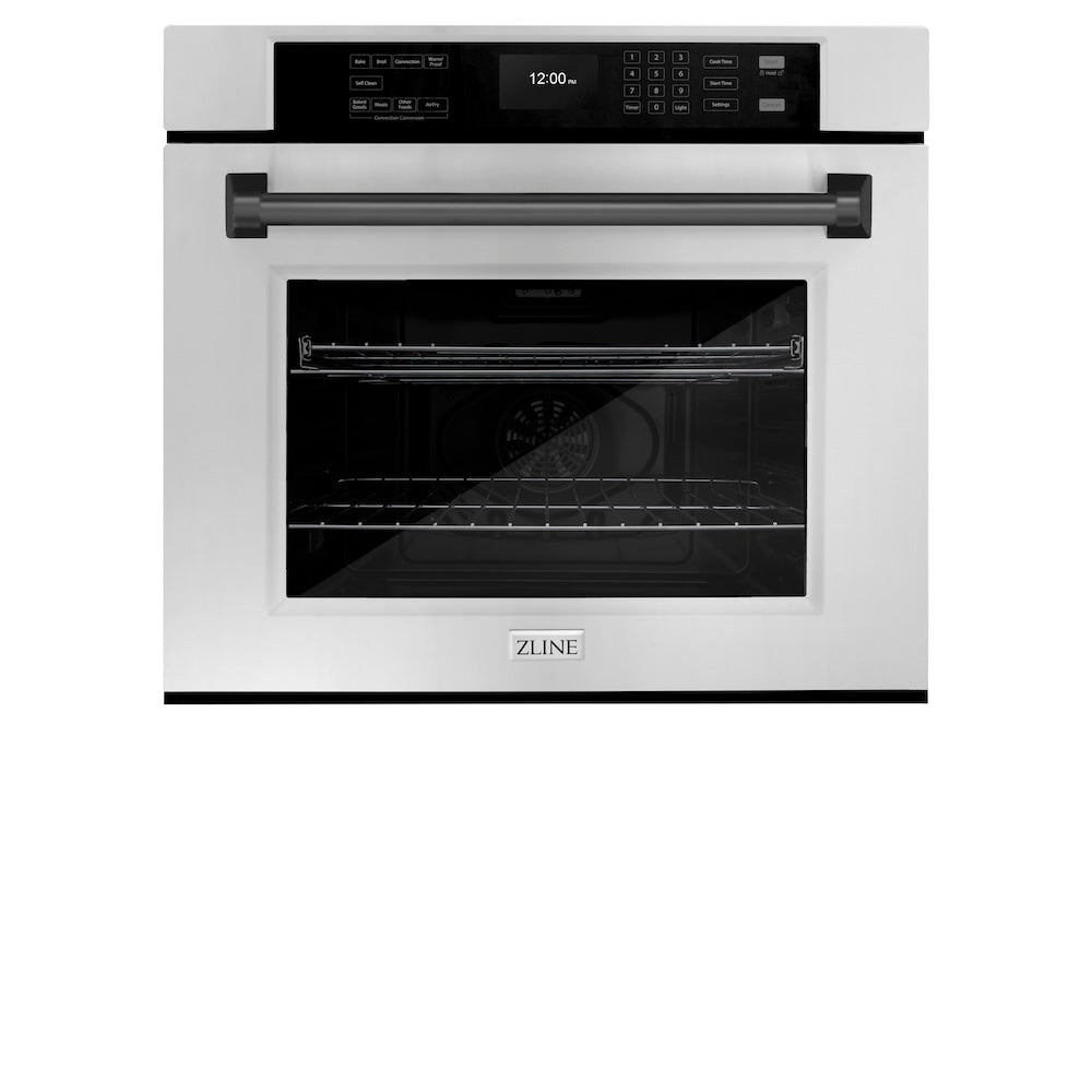 Autograph Edition 30 In. Professional True Convection Single Wall Oven With Air Fry And Self Clean In Stainless Steel With Matte Black Handle WASZ30MB