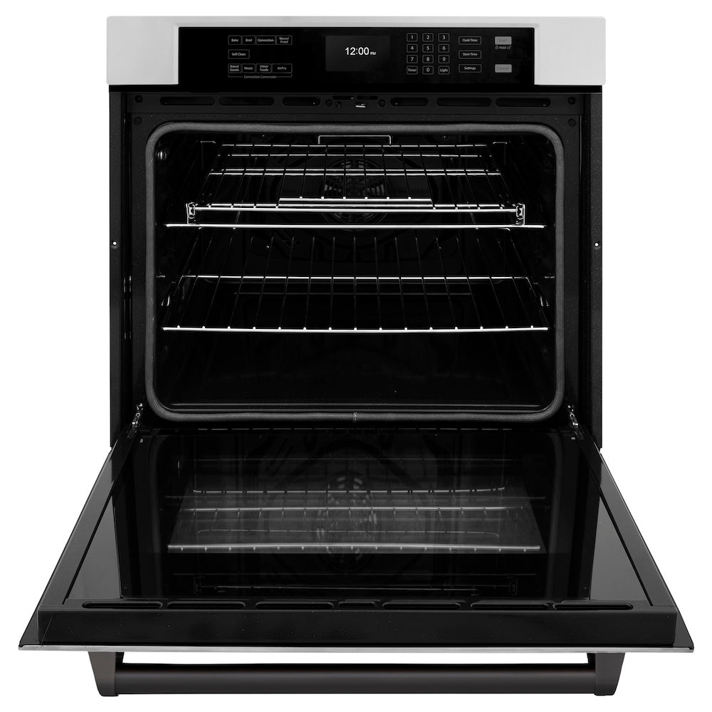 Autograph Edition 30 In. Professional True Convection Single Wall Oven With Air Fry And Self Clean In Stainless Steel With Matte Black Handle WASZ30MB
