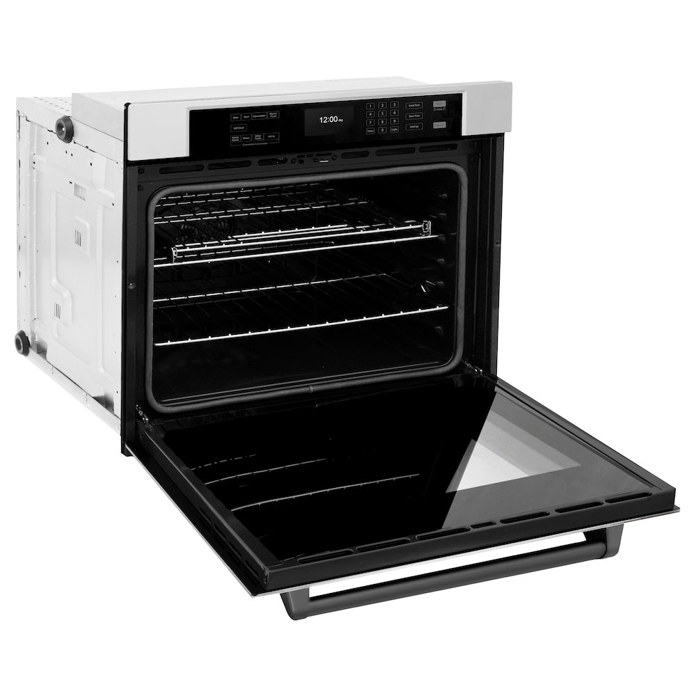Autograph Edition 30 In. Professional True Convection Single Wall Oven With Air Fry And Self Clean In Stainless Steel With Matte Black Handle WASZ30MB