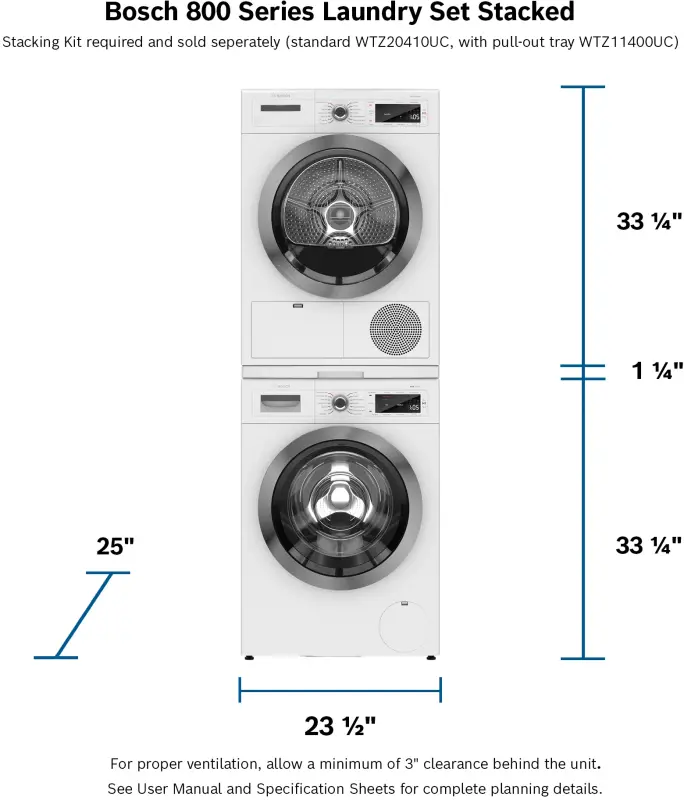 800 Series Compact Washer 1400 rpm, White WAW285H2UC