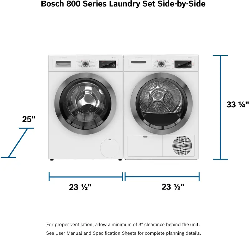 800 Series Compact Washer 1400 rpm, White WAW285H2UC