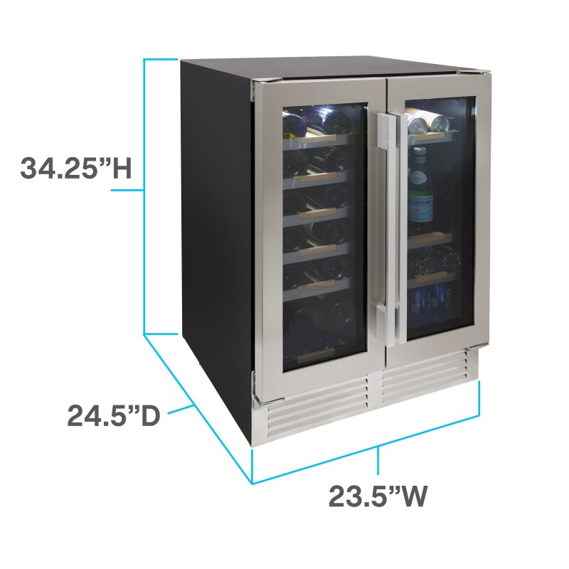 Avanti ELITE Side by Side Wine and Beverage Cooler WBE1956Z3S, product image 4 of 10